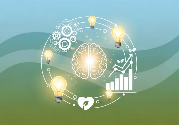 Ilustração abstrata de avaliação proativa da saúde cerebral