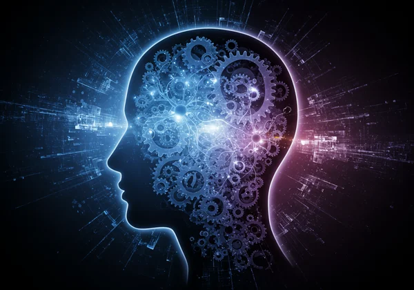 Representasi abstrak otak berfikir dan memproses memori.