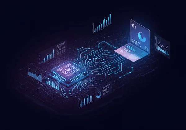 IA analisando dados cognitivos e gerando um relatório personalizado